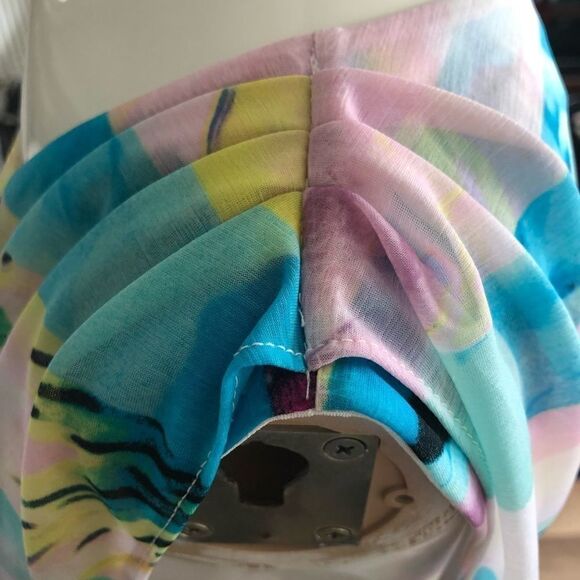 Worthington size Large multi colored watercolor look sheer overlay top - Picture 4 of 10